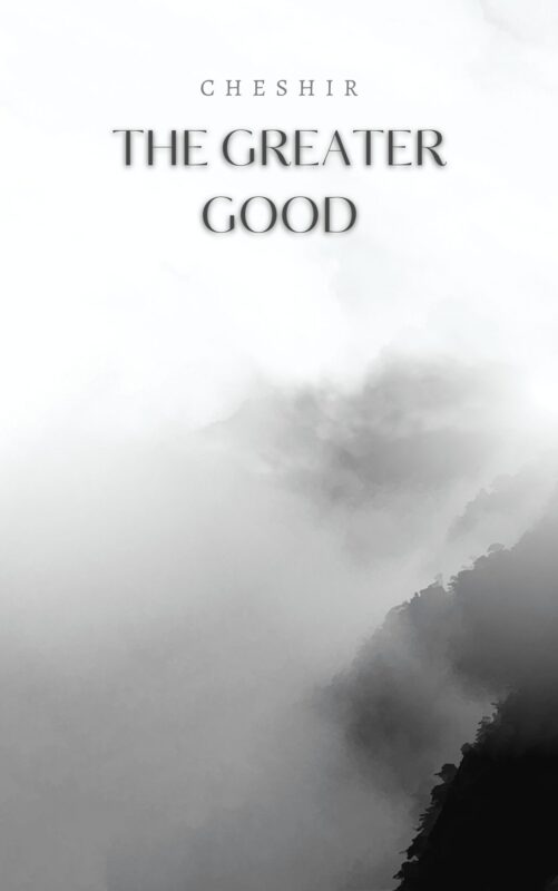 A black and white scenic photo of a foggy mountain ridge is emblazoned with the text, 